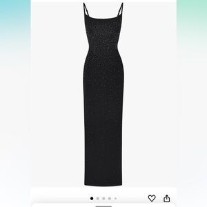 Elegant Black  beaded Evening Dress